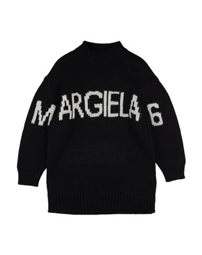 Mm6 Maison Margiela Babies'  Toddler Girl Turtleneck Black Size 6 Wool, Nylon