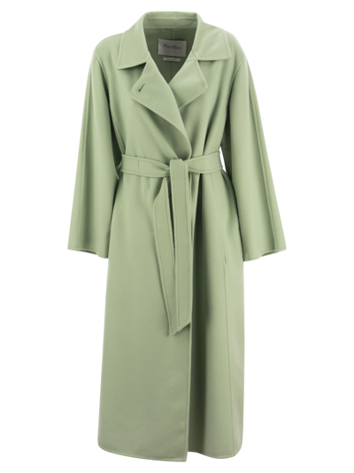 Max Mara Hans Belted Cashmere-wool Long Wrap Coat In Green