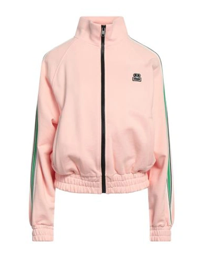 Msgm Woman Sweatshirt Light Pink Size S Cotton, Polyamide