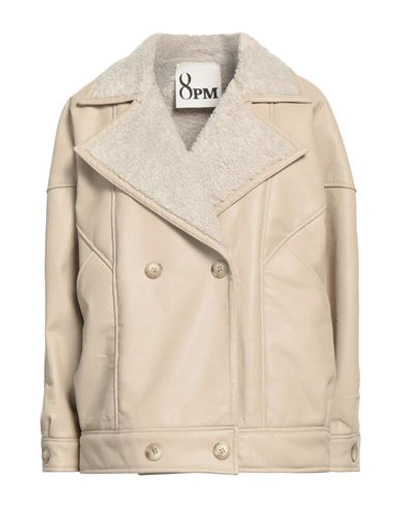8pm Woman Jacket Taupe Size Xs Polyester, Polyurethane, Viscose In Grey