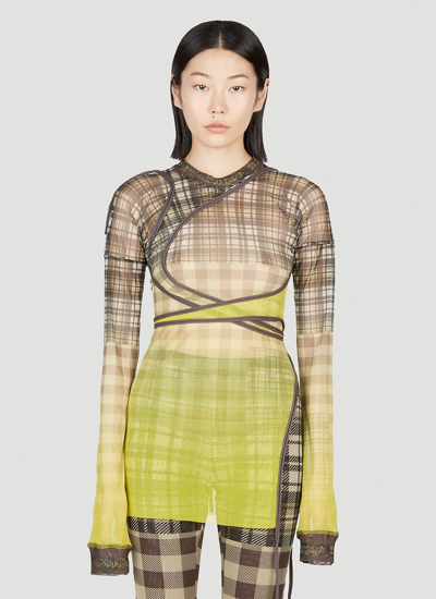 Ottolinger Deconstructed Plaid Top In Yellow
