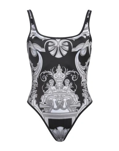 Versace Woman One-piece Swimsuit Black Size 2 Polyester, Elastane