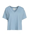 Loulou Studio Woman T-shirt Sky Blue Size M Cotton