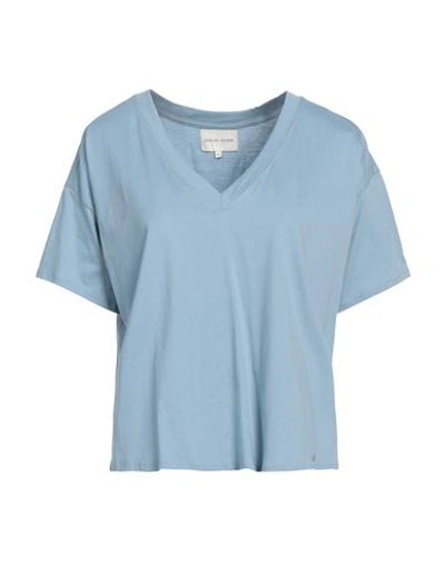 Loulou Studio Woman T-shirt Sky Blue Size M Cotton