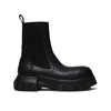 Rick Owens Mens Black Lug-sole Leather Ankle Boots