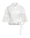 Erika Cavallini Woman Shirt White Size 4 Cotton, Elastane