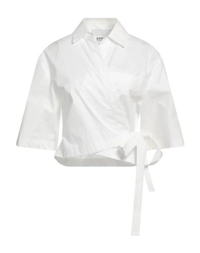 Erika Cavallini Woman Shirt White Size 4 Cotton, Elastane In White