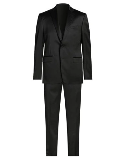 Gai Mattiolo Man Suit Black Size 44 Viscose, Virgin Wool