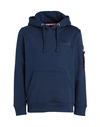 Alpha Industries Man Sweatshirt Blue Size L Cotton, Polyester