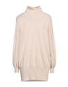 Pierantonio Gaspari Woman Turtleneck Blush Size 10 Virgin Wool In Pink