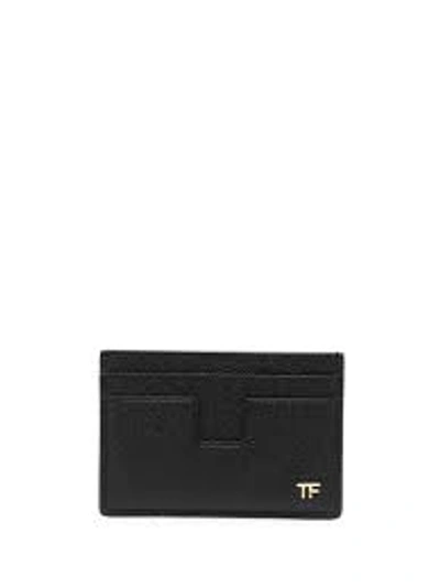 Tom Ford Black Tf Leather Cardholder