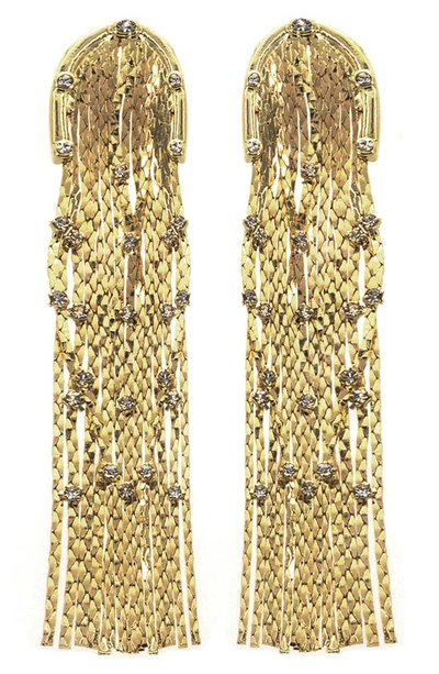 Panacea Liquid Fringe Drop Earrings In Gold