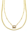 PANACEA PANACEA CRYSTAL LAYERED CHAIN NECKLACE