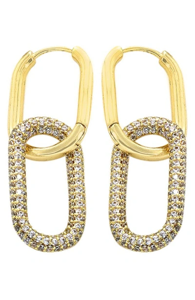 Panacea Crystal Pavé Chain Link Drop Earrings In Gold