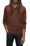 John Varvatos Danville Long Sleeve Slub Jersey Henley In Pruce