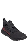 Adidas Originals Kaptir 3.0 Running Sneaker In Black/ Carbon/ Scarlet