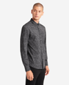 Kenneth Cole Stretch Print Button-down Shirt In Black
