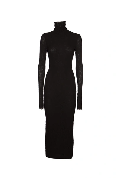 Philosophy Di Lorenzo Serafini Lace Long Sleeves Midi Dress In Black