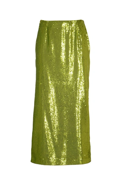 Philosophy Di Lorenzo Serafini Sequined Straight Hem Skirt In Green