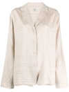 Totême Monogram Flannel Pj Top Light Beige Melange In Light Beige