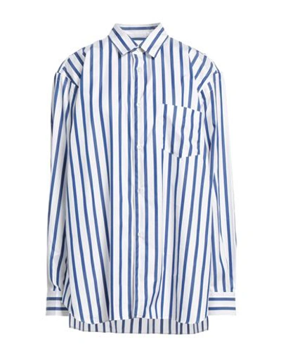 Comme Des Garçons Shirt Striped Cotton Shirt In Blue