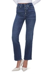 GOOD AMERICAN GOOD AMERICAN GOOD CURVE EXPOSED BUTTON HIGH WAIST STRAIGHT LEG JEANS