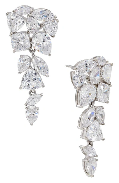 NADRI NADRI DELUXE CLUSTER CUBIC ZIRCONIA DROP EARRINGS 