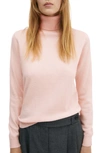 Mango 100% Cashmere Turtleneck Sweater Pastel Pink In Pastel Pink