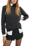 Mango Turtleneck Cashmere Sweater In Charcoal