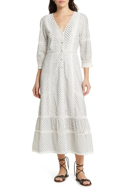 Loveshackfancy Desert Victorian Cotton Blend Jacquard Dress In Antique White