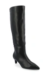 Journee Collection Tullip Kitten Heel Boot- Wide Width & Wide Calf In Black