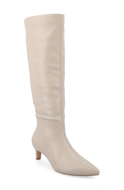 Journee Collection Tullip Kitten Heel Boot- Wide Width & Extra Wide Calf In Taupe