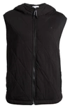 Champion Campus Quilted Hooded Vest In Black