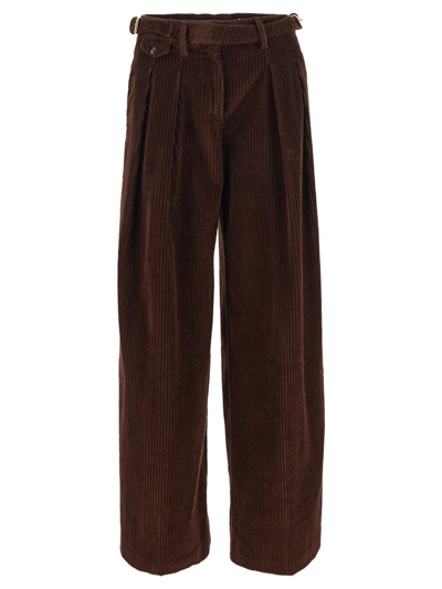 Jacob Cohen Anne Wide Leg Trousers In Brown