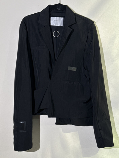 Pre-owned Heliot Emil Nylon Bondage Strap Blazer Jacket In Black