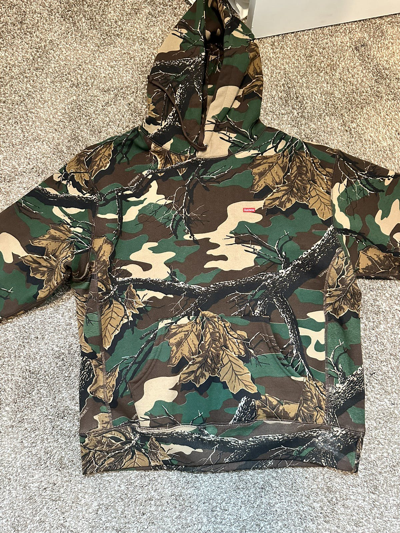 Pre-owned Supreme Leaf Camo Hoodie Size Large