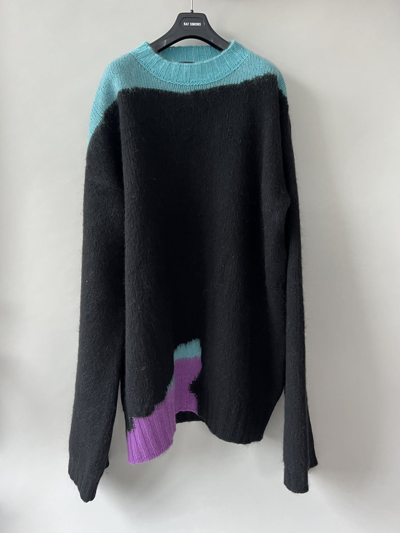 Pre-owned Raf Simons Oversized Boiled Knit Sweater In Black/blue