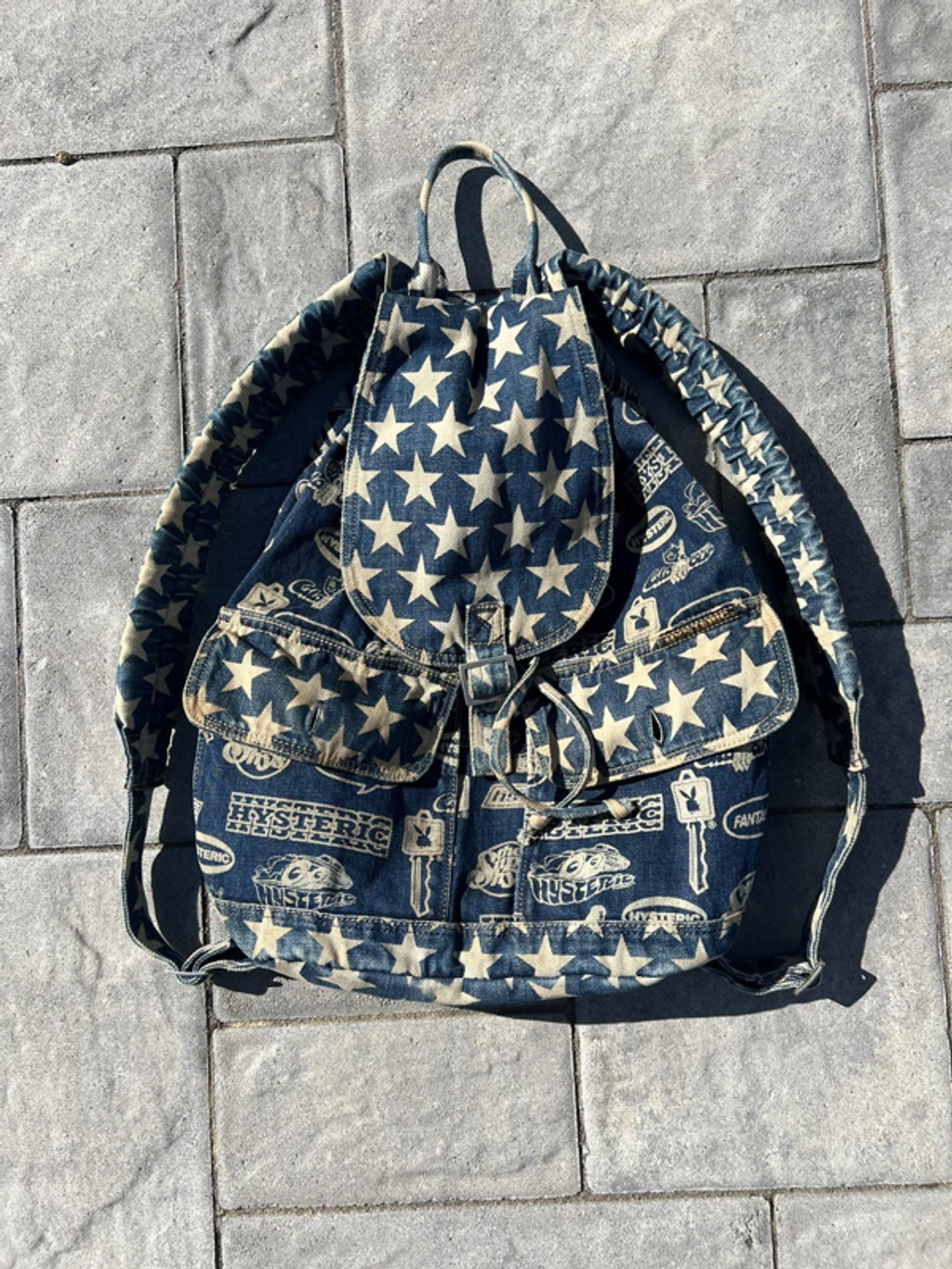 Pre-owned Hysteric Glamour Denim Star Backpack In Blue | ModeSens