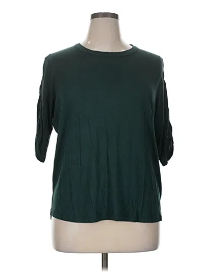 Pre-owned 78 & Sunny 3/4 Sleeve Top Green Crew Neck Tops