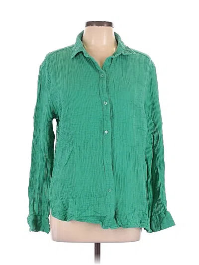 Pre-owned 78 & Sunny Long Sleeve Blouse In Green