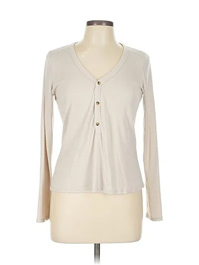 Pre-owned 78 & Sunny Long Sleeve Henley Shirt In White