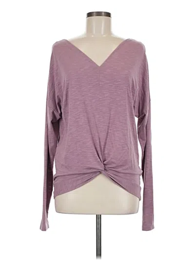 Pre-owned 78 & Sunny Long Sleeve Top Purple V-neck Tops