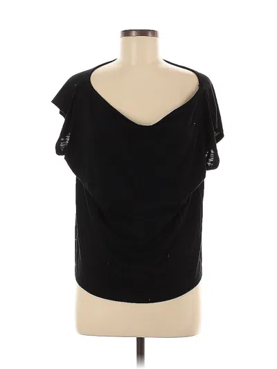 Pre-owned 78 & Sunny Short Sleeve Top Black One Shoulder Neckline Tops