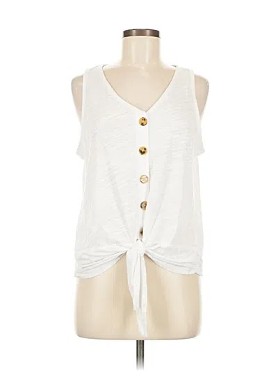 Pre-owned 78 & Sunny Sleeveless Button Down Shirt In White