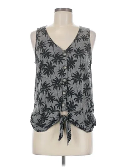 Pre-owned 78 & Sunny Tank Top Gray Plunge Neckline Tops