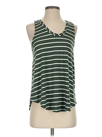 Pre-owned 78 & Sunny Tank Top Green Plunge Neckline Tops