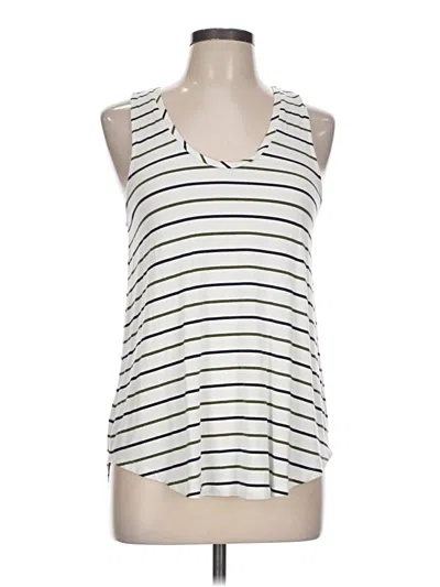 Pre-owned 78 & Sunny Tank Top White Plunge Neckline Tops
