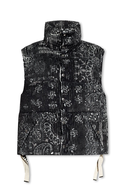 Khrisjoy Paisley Print Down Vest In Black