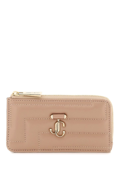 Jimmy Choo Quilted Nappa Leather Zipped Cardholder Women In Pink