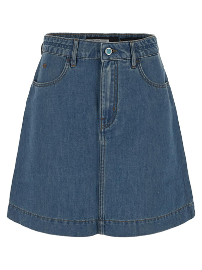 Jacob Cohen Denim Mini Skirt In Blue
